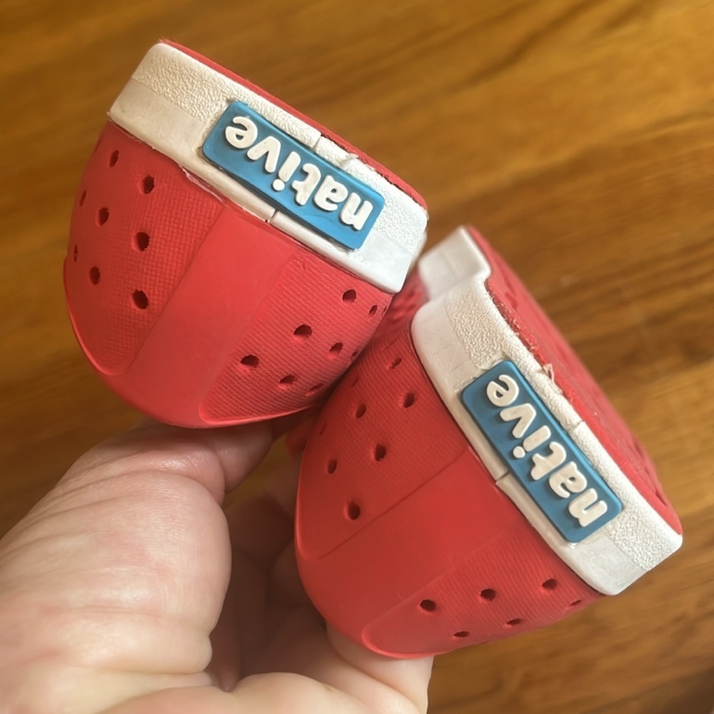 Native Bright Red Perforated Slip-Ons - Picture 4 of 6